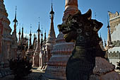 Kakku Pagoda complex. Detail of the stupa inside the cluster of pagodas that make up the complex. Shan State, Burma (Myanmar). 